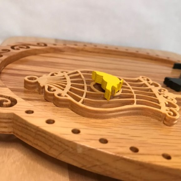 Unique Cat & Bird in Cage 3D Wood Scroll Saw Cutout ~ Handmade - Picture 7 of 12